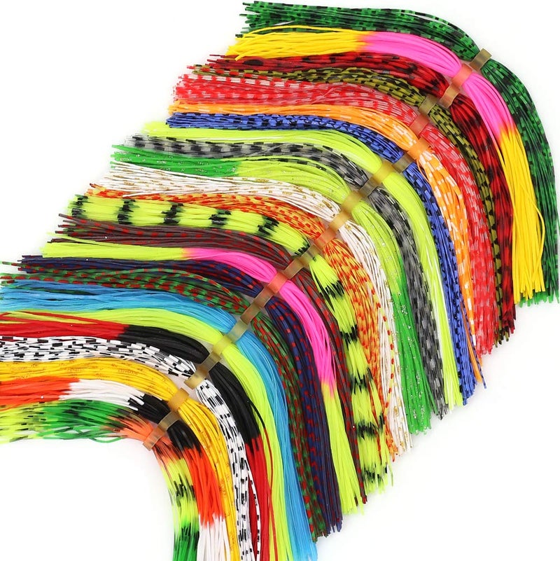 XFISHMAN Fly-Tying-Materials-Rubber-Legs-Silicone-Rubber-Skirt 12-24 Colors Fly Tying Supplies (24 Colors kit) - Image 1